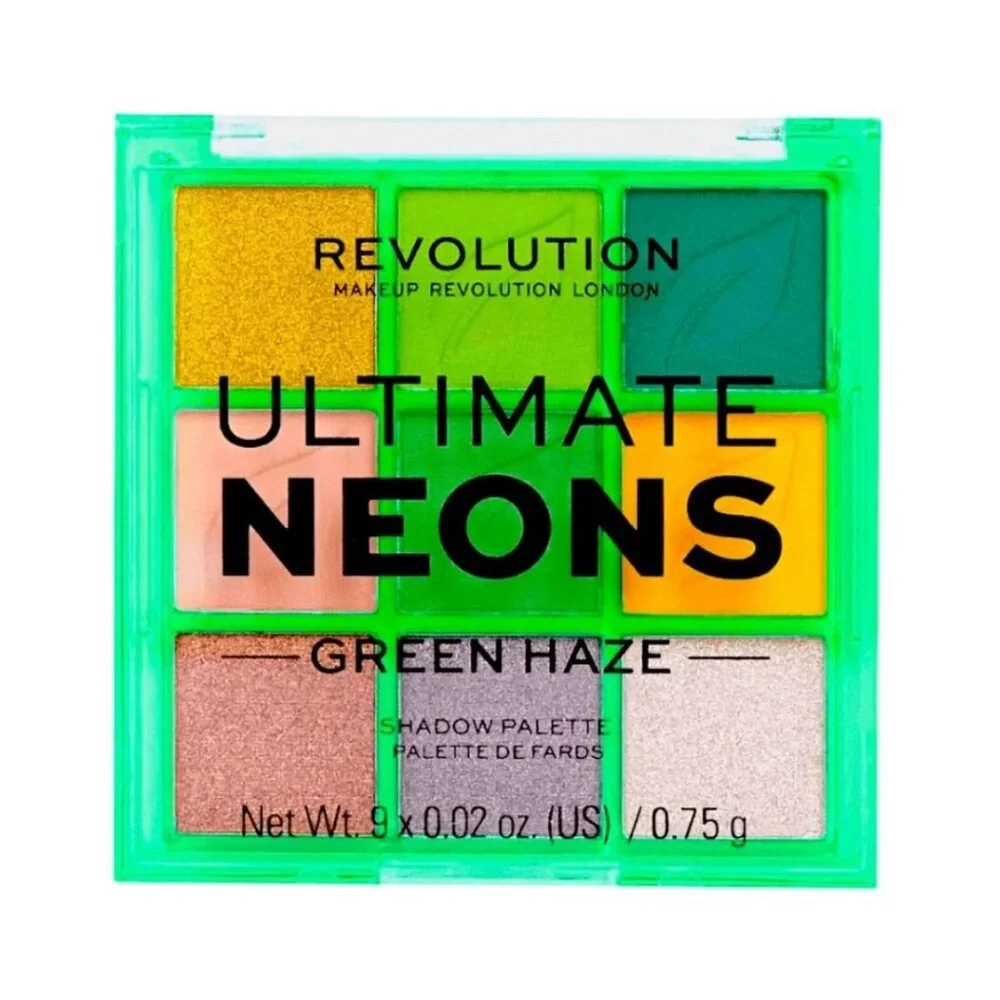 NEW Makeup Revolution‎ Beauty Ultimate Neons 9 Eyeshadow Palette - Green Haze